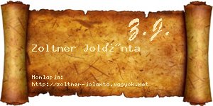Zoltner Jolánta névjegykártya